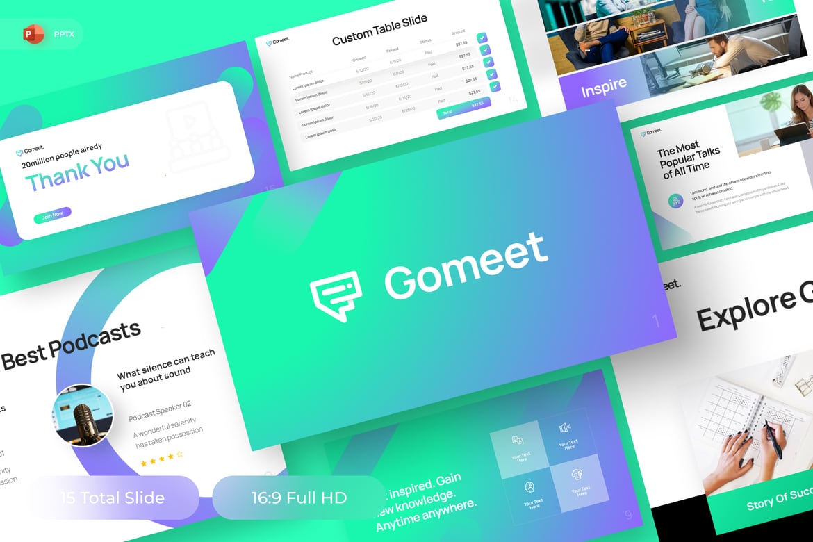 Gomeet - Template PowerPoint Bisnis yang Menarik dan Profesional