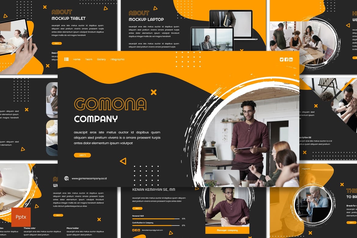 Gomona - Template Powerpoint Bisnis yang Kreatif dan Minimalis