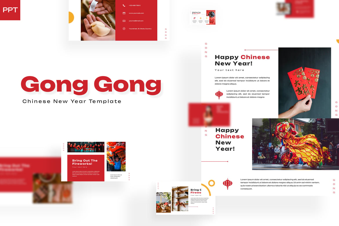 Template PowerPoint Gong Gong - Presentasi Profesional yang Menarik