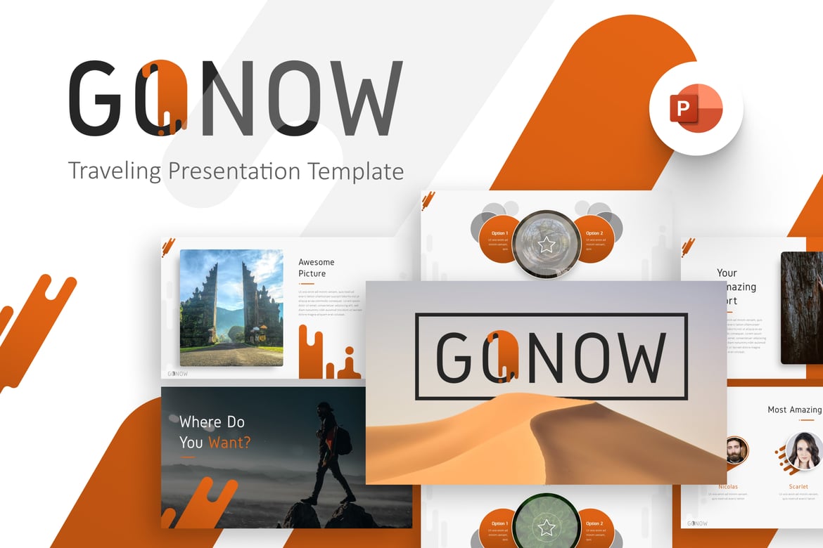 Template Presentasi PowerPoint Traveling Gonow yang Menarik