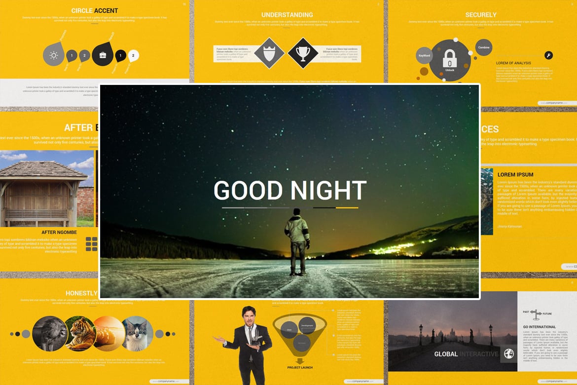 Template Presentasi PowerPoint GOOD NIGHT yang Menarik