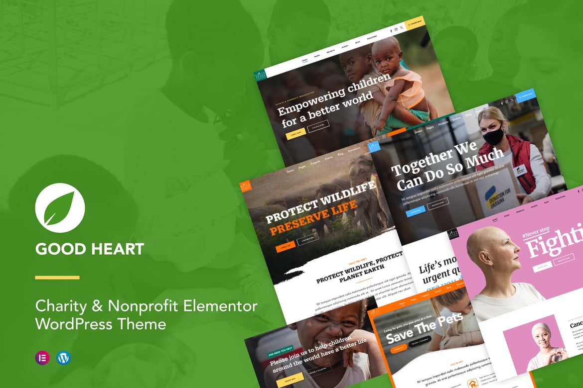 GoodHeart - Tema WordPress untuk Amal dan Organisasi Nirlaba yang Kreatif