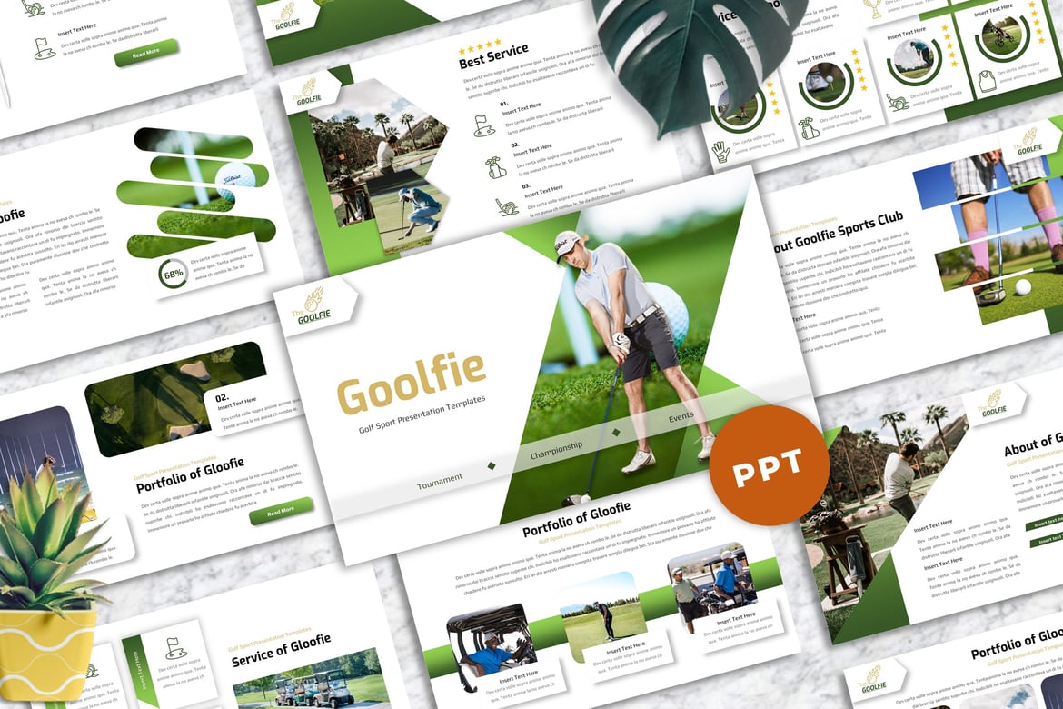 Goolfie - Template Powerpoint Golf yang Menarik