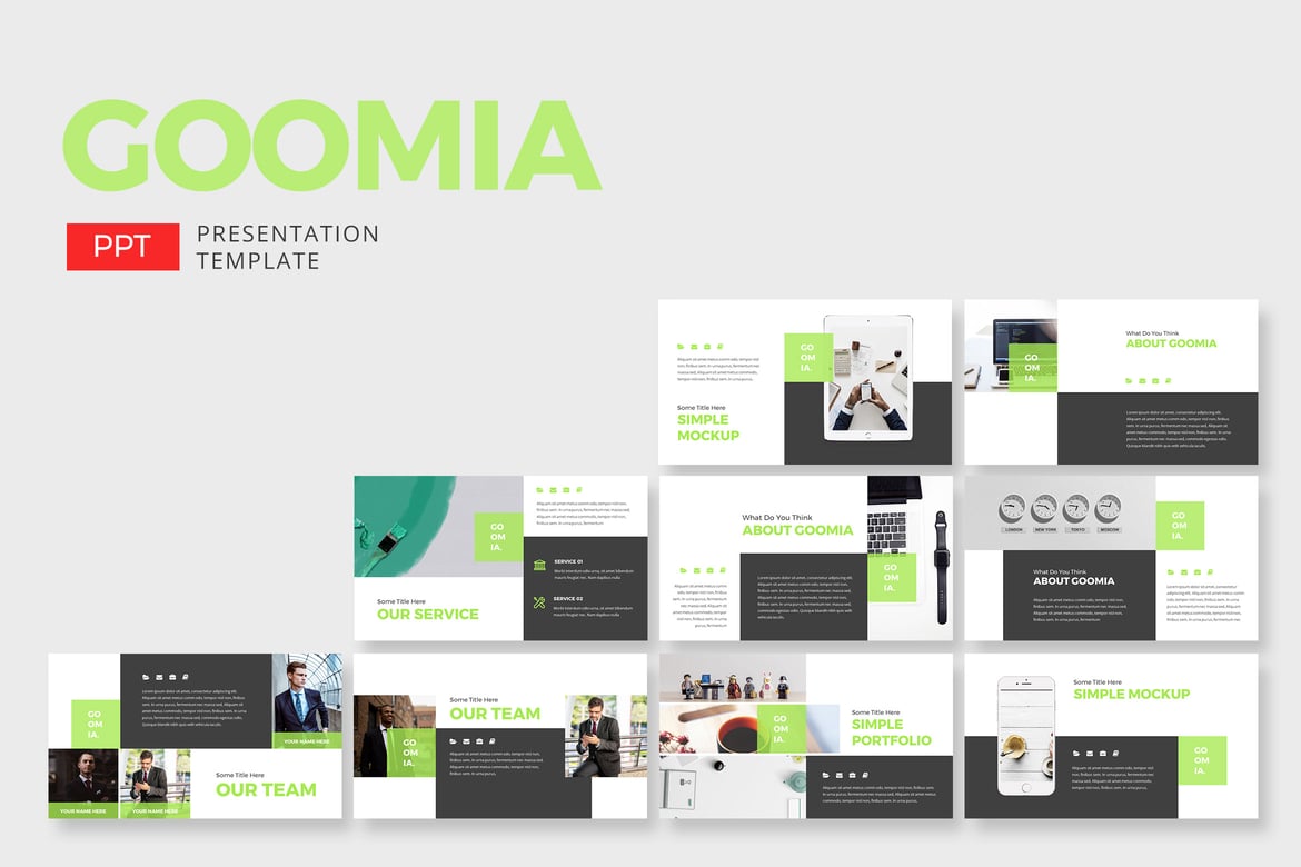Template Presentasi PowerPoint Goomia - Kreatif dan Profesional
