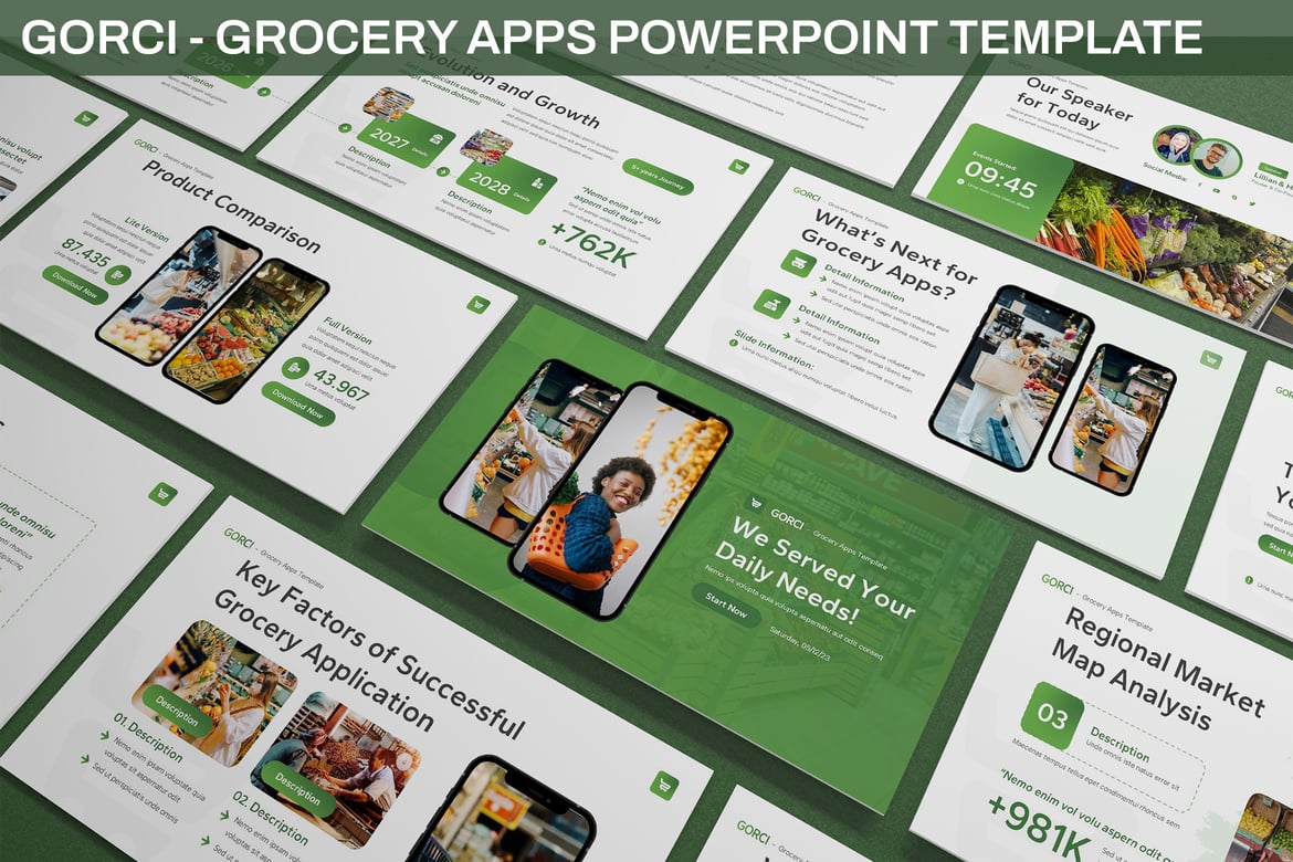 Gorci - Template PowerPoint untuk Aplikasi Grosir yang Menarik dan Profesional