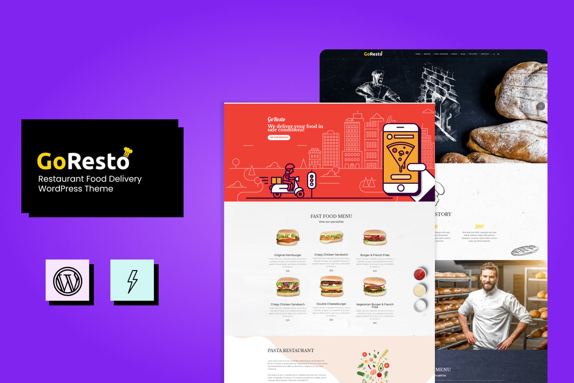 GoResto - Tema WordPress Pengantaran Makanan untuk Restoran Anda