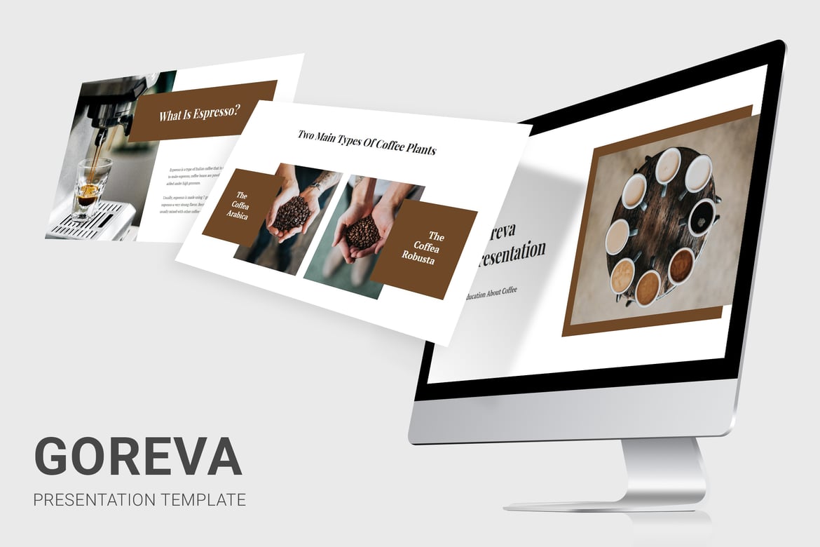 Template Presentasi Powerpoint Goreva: Belajar Tentang Kopi dengan Kreatif