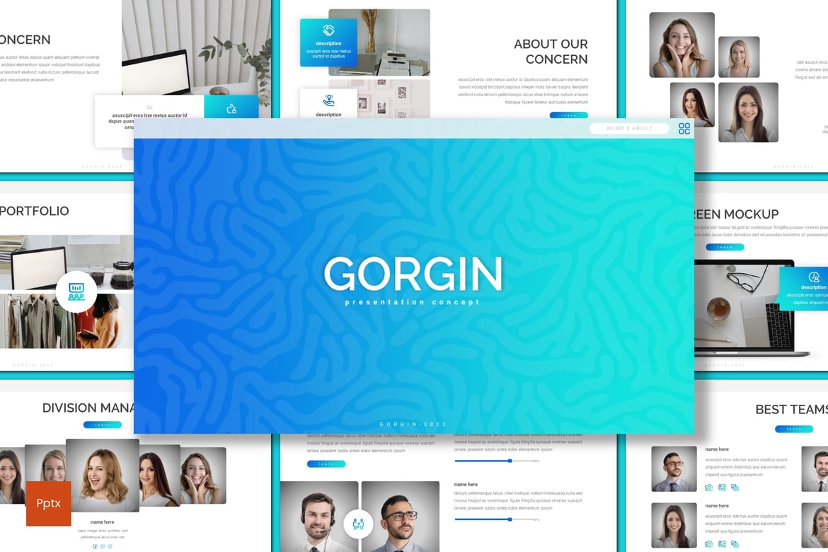 Template PowerPoint Gorgin - Presentasi Bisnis yang Menarik dan Kreatif