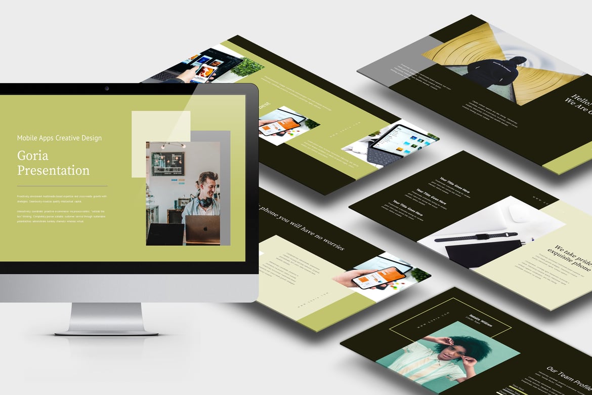 Goria: Template Presentasi PowerPoint untuk Promosi Aplikasi Mobile yang Menarik