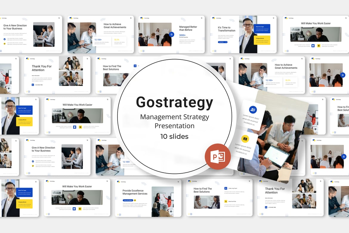 Gostrategy - Template Powerpoint Strategi Manajemen yang Menarik