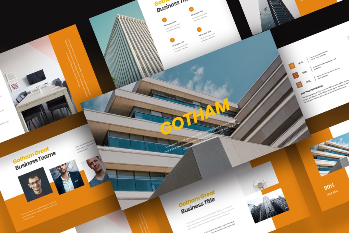 Template Presentasi PowerPoint Gotham yang Modern dan Profesional