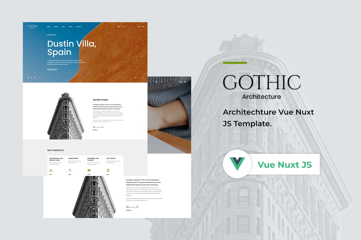 Template Website Arsitektur Gothic - Solusi Modern untuk Desain Web Anda