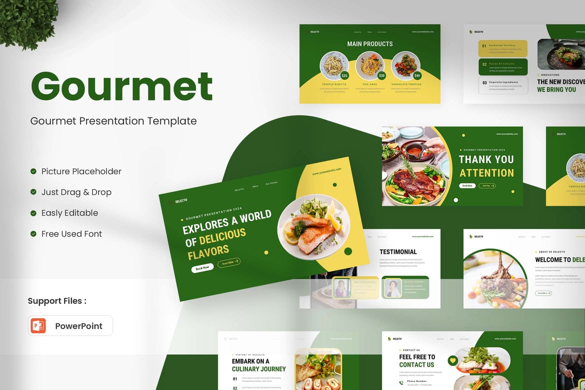Template Presentasi Gourmet yang Menarik dan Profesional