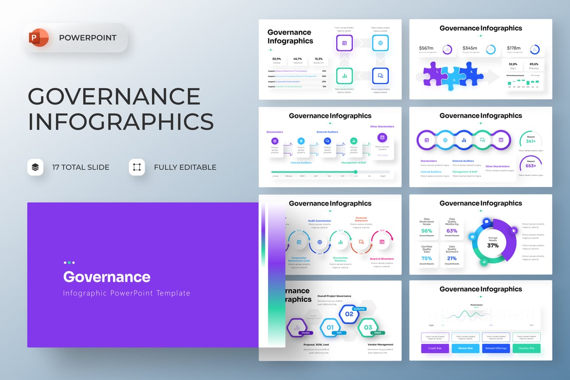 Template Presentasi Infografis untuk Tata Kelola yang Menarik