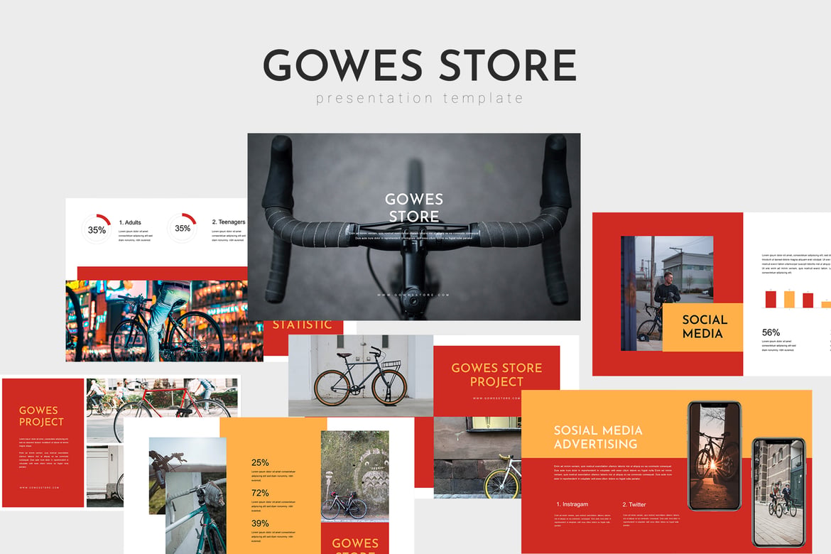 Template Presentasi PowerPoint Gowes Store - Desain Kreatif dan Profesional