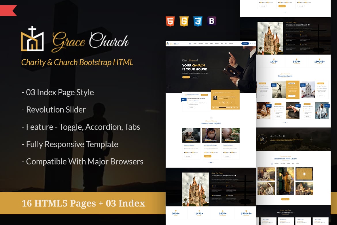 Template Website Grace Church - Solusi Modern untuk Gereja dan Amal
