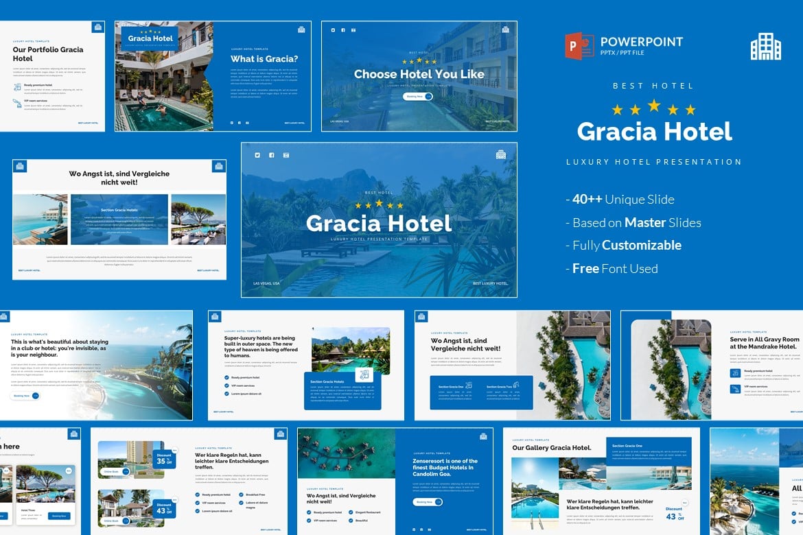 Gracia - Template Presentasi Powerpoint Mewah untuk Hotel