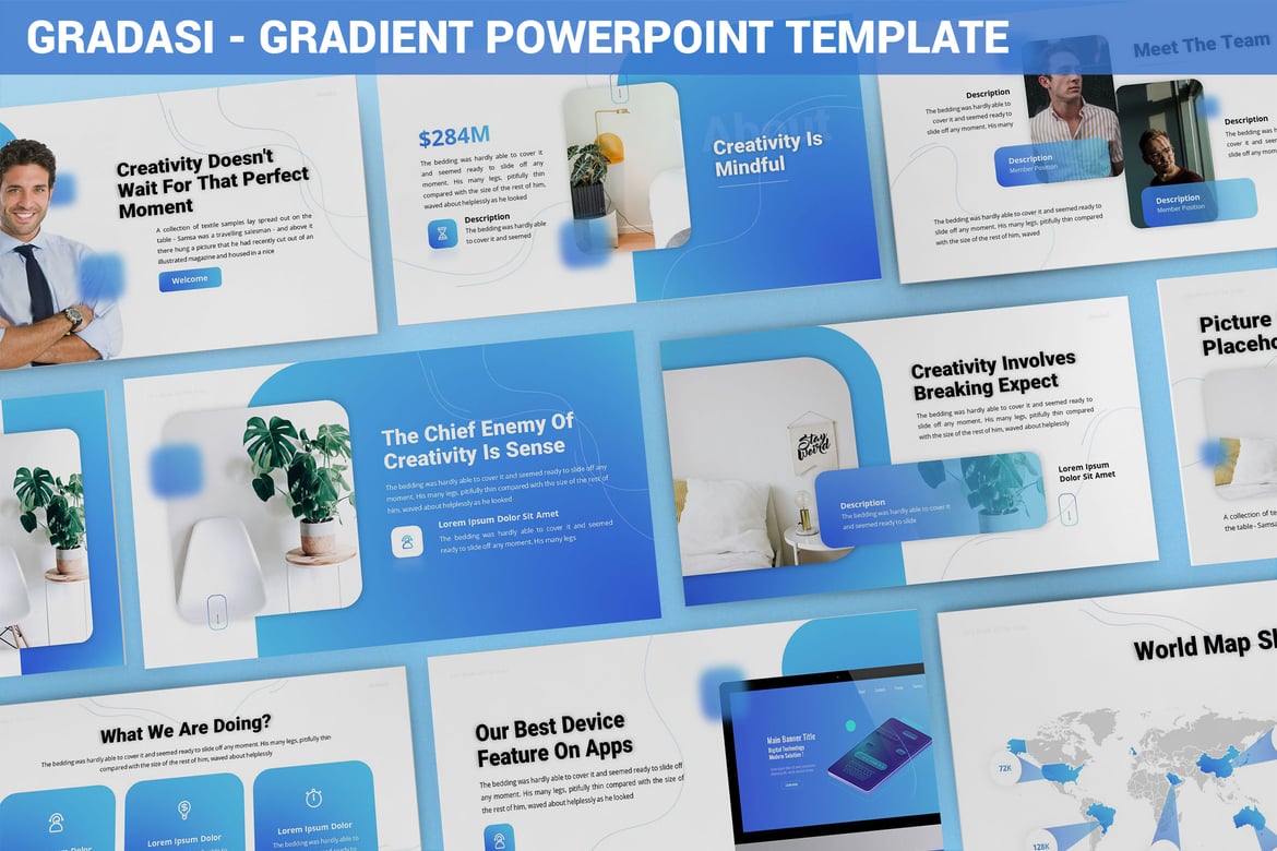 Template Powerpoint Gradasi Modern untuk Presentasi Menarik