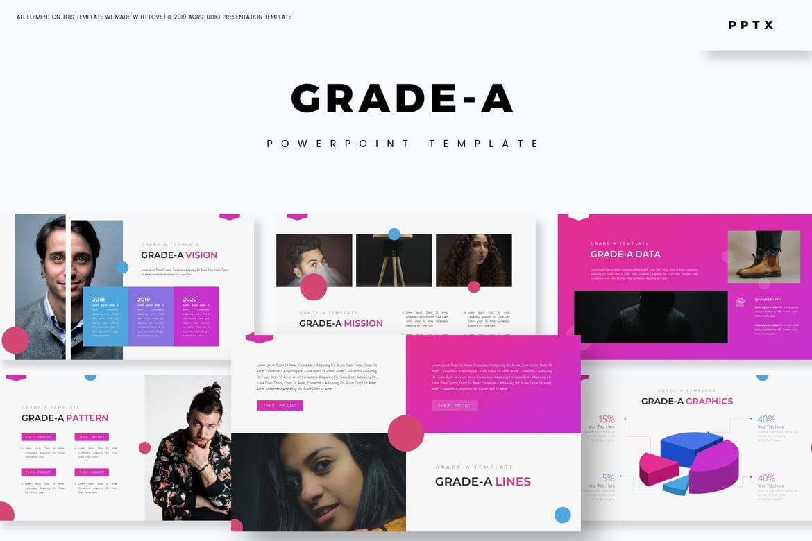 Template Presentasi PowerPoint Grade A - 5 Variasi Warna Menarik
