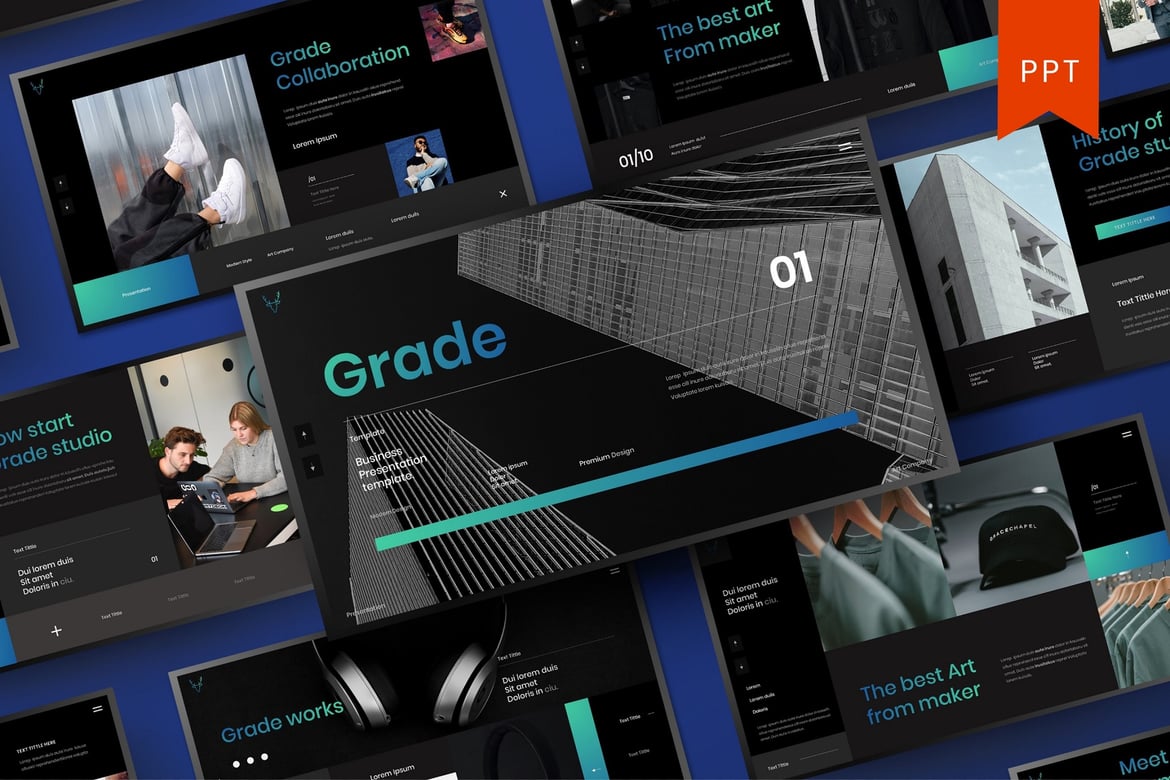 Template PowerPoint Bisnis Grade - Solusi Presentasi Profesional