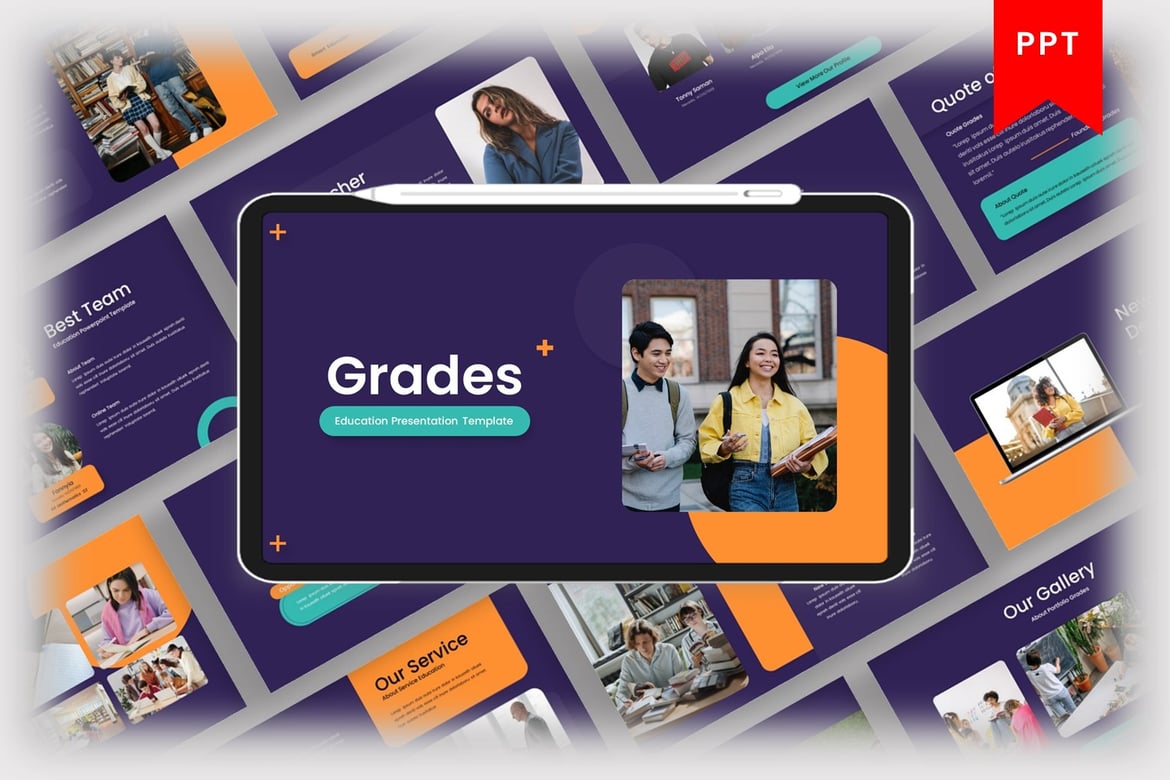 Template Presentasi PowerPoint Grades yang Menarik dan Profesional