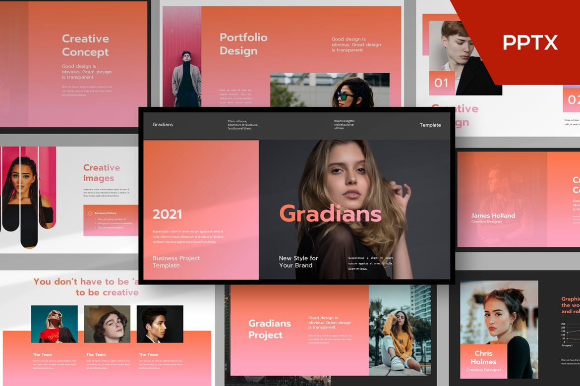 Template PowerPoint Gradians yang Menarik dan Profesional