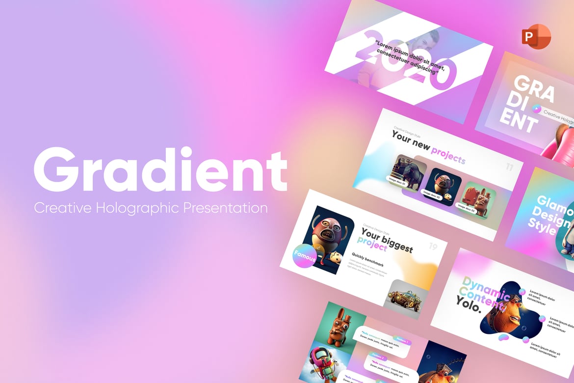 Template PowerPoint Bisnis Gradien yang Elegan dan Fleksibel
