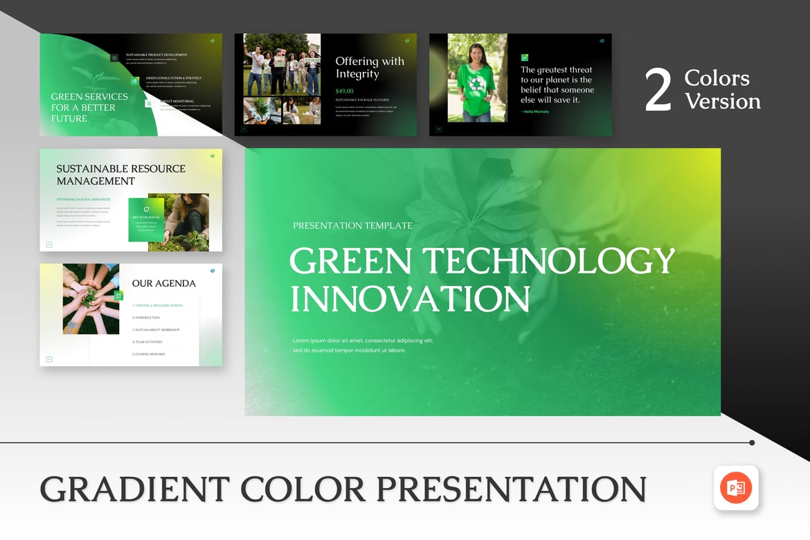Template Presentasi PowerPoint Warna Gradasi yang Menarik