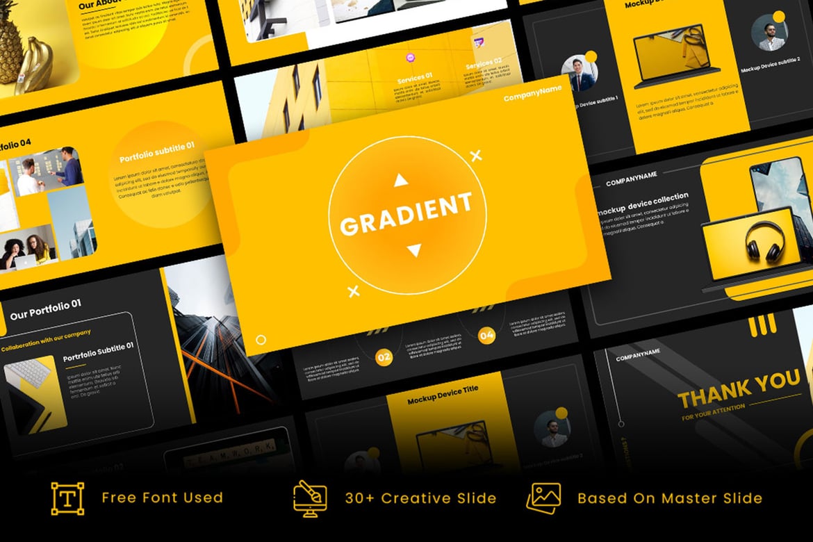 Template Presentasi PowerPoint Kreatif Gradient untuk Bisnis