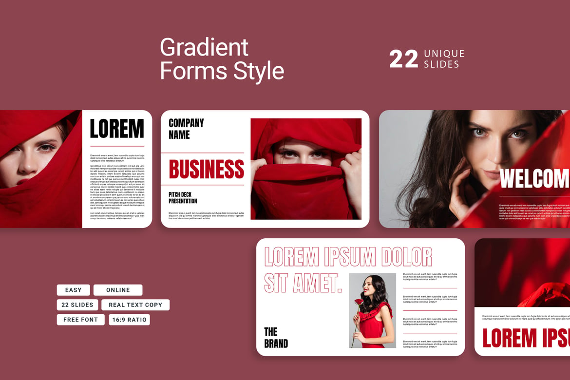 Template Presentasi PowerPoint dengan Gaya Gradasi yang Modern