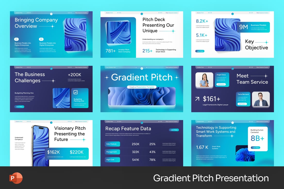 Template Presentasi PowerPoint Gradasi yang Menarik