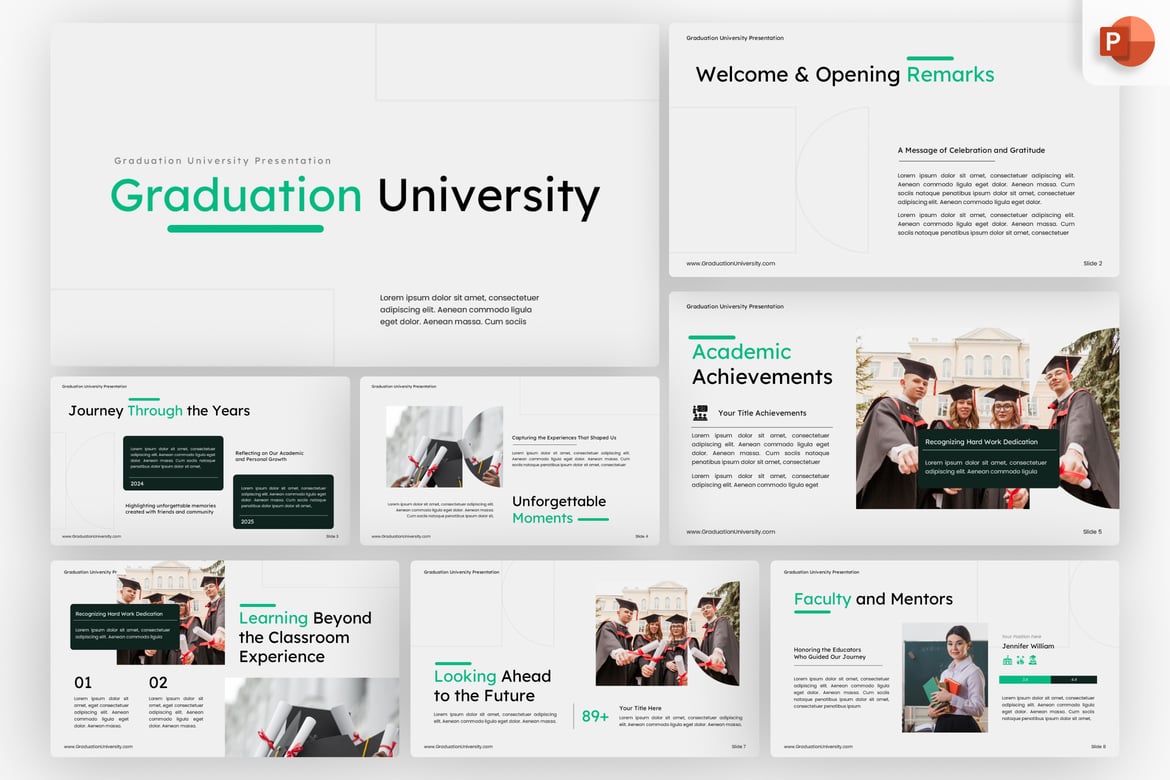 Template Presentasi PowerPoint Wisuda Universitas yang Elegan dan Modern