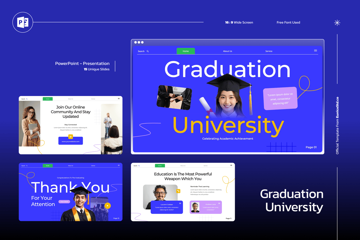 Template Powerpoint Wisuda Universitas yang Menarik