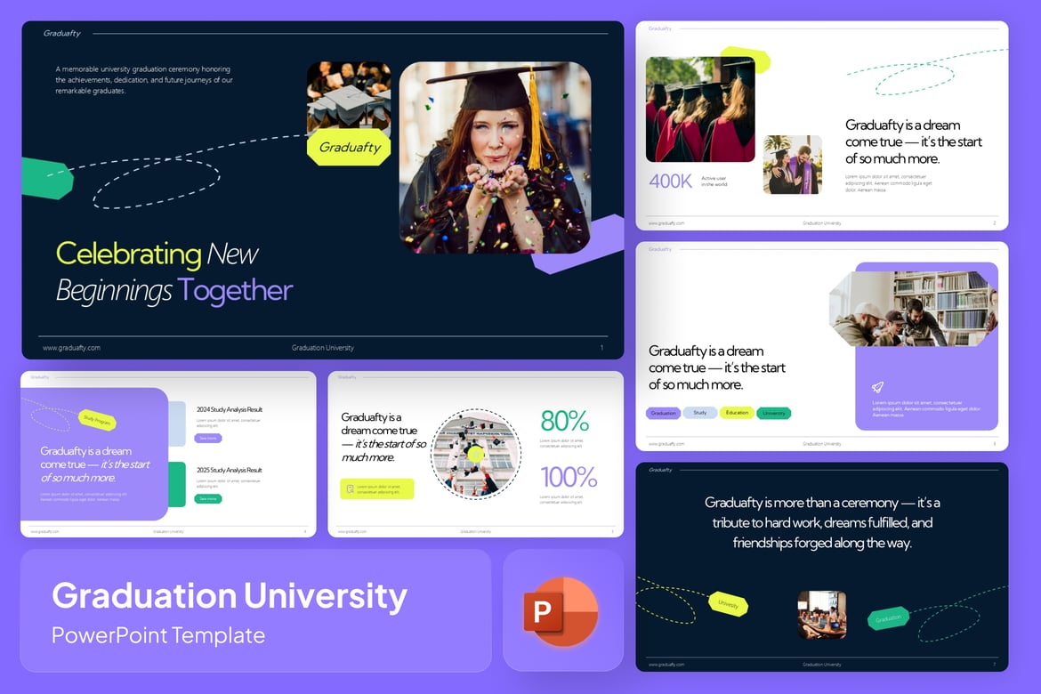 Template PowerPoint Wisuda Universitas yang Modern dan Menarik
