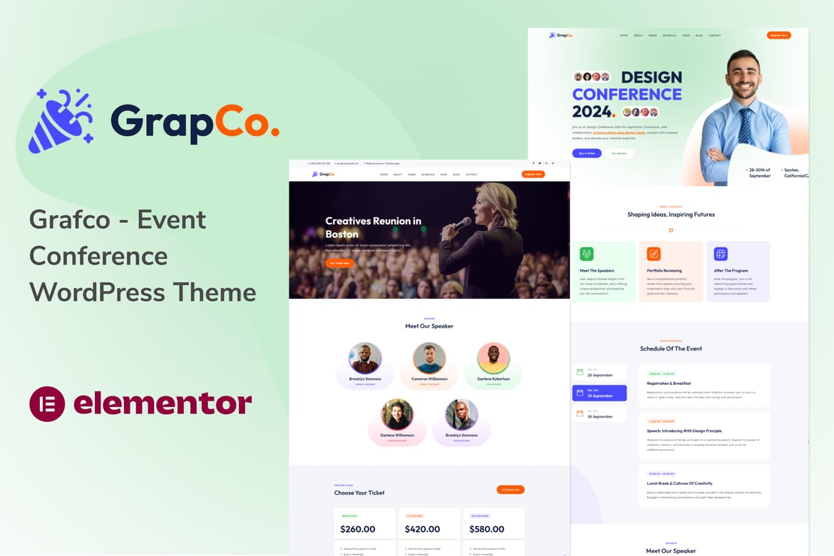 Grafco - Tema WordPress Serbaguna untuk Konferensi dan Acara