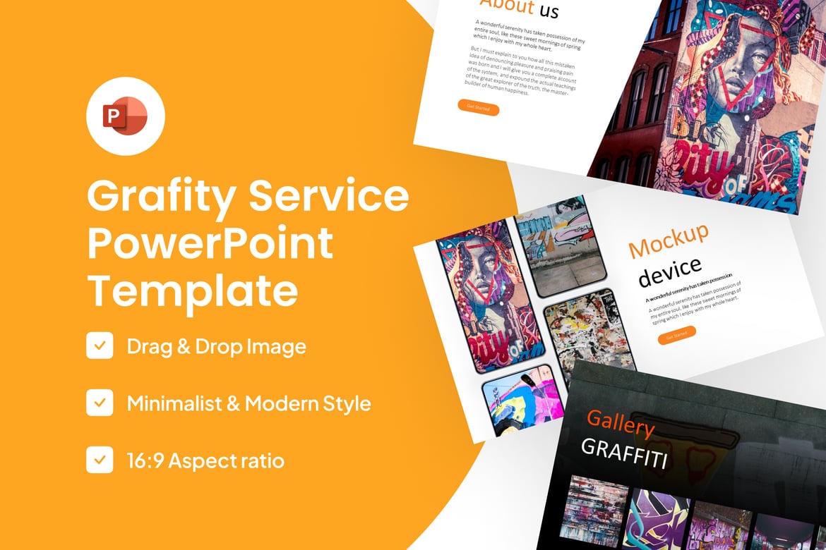 Template Presentasi PowerPoint Graffiti yang Menarik dan Modern