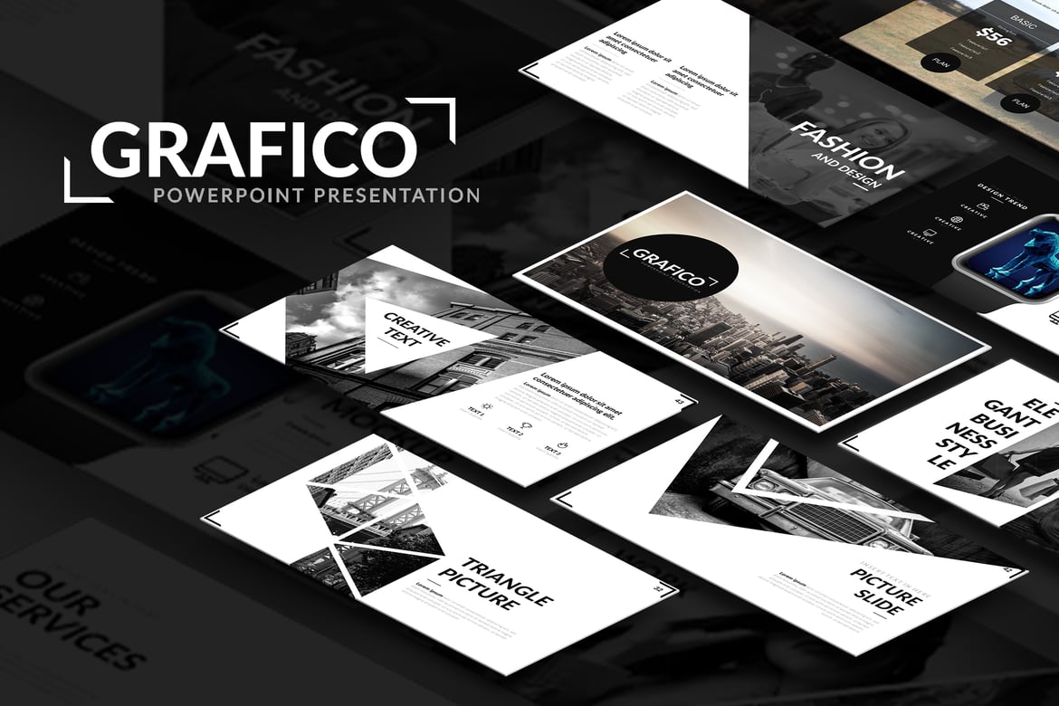 Template Presentasi PowerPoint Grafico yang Elegan dan Minimalis