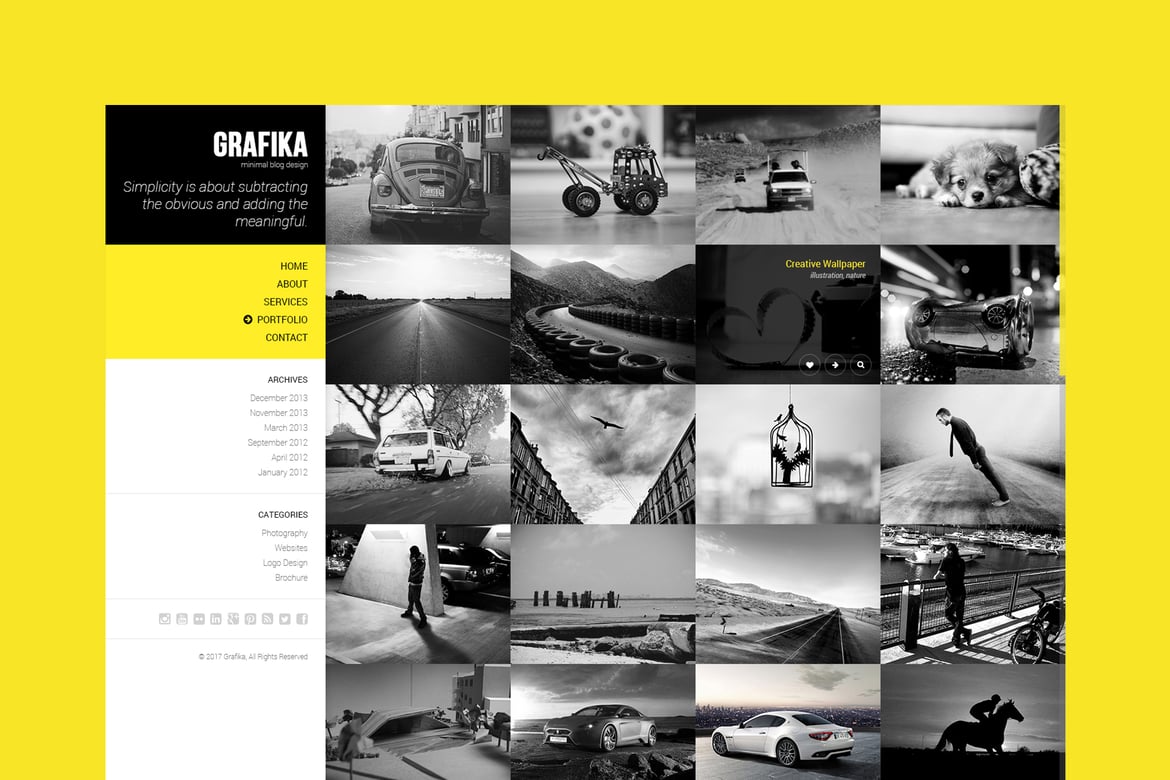 Grafika - Template Website Fotografi & Blog yang Kreatif
