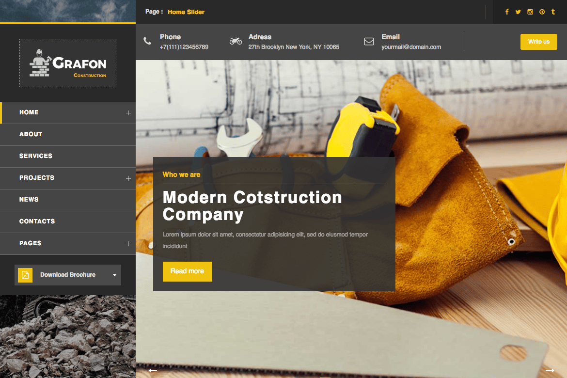Grafon - Tema WordPress Renovasi dan Konstruksi yang Modern