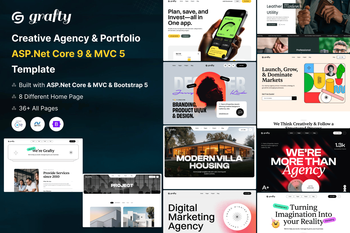 Template Website Grafty untuk Agensi Kreatif dan Portfolio