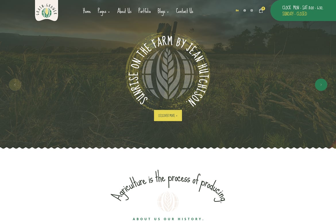 Template Website Pertanian Grain Grower yang Modern dan Responsif