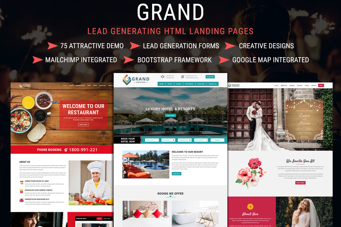 Template Website Grand - Halaman Landing HTML untuk Generasi Lead