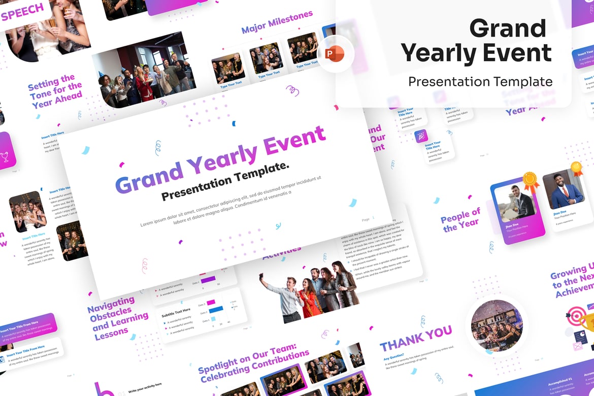 Template Presentasi PowerPoint Acara Tahunan yang Mengesankan