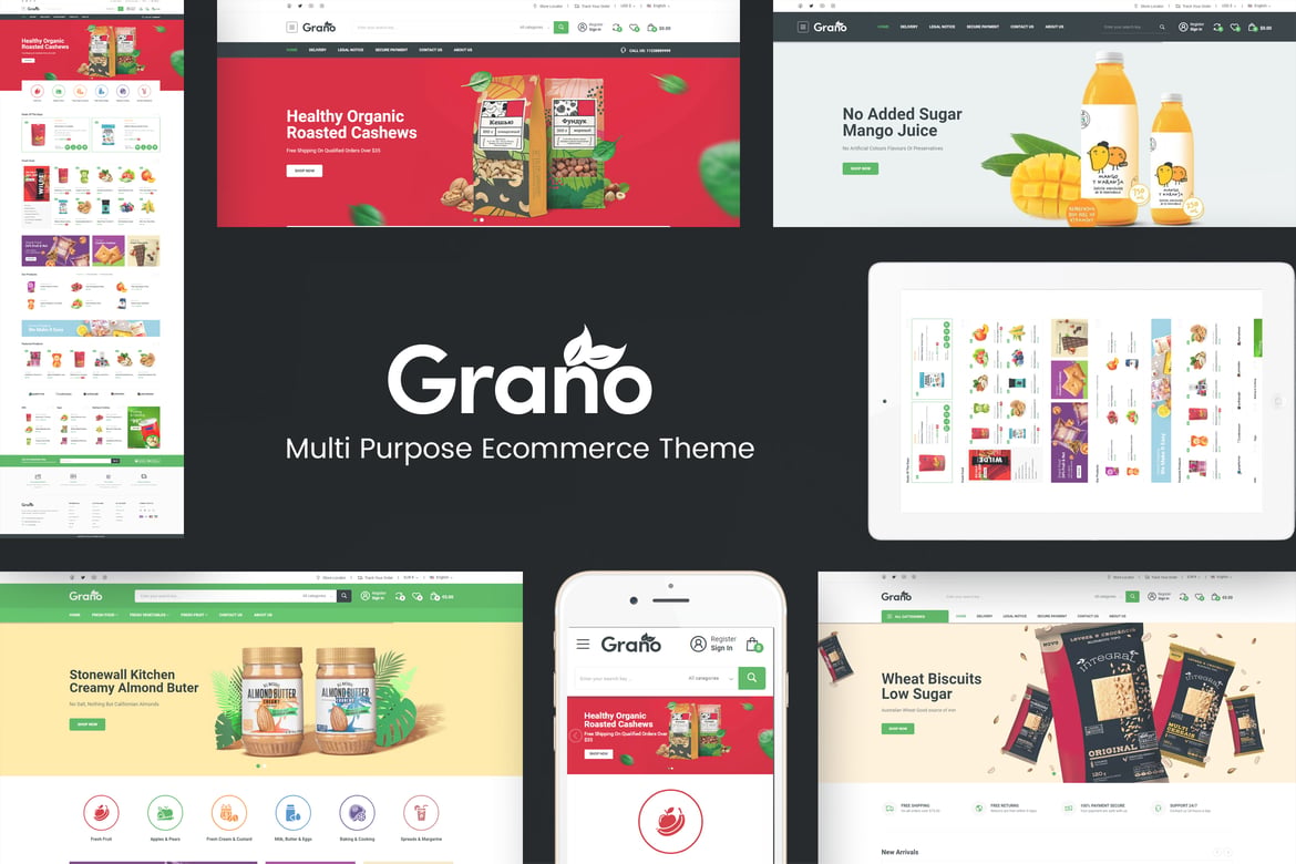 Grano - Tema WordPress Organik untuk Toko Makanan