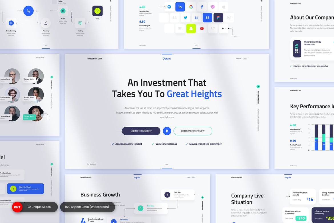 Grant - Template PowerPoint untuk Presentasi Investasi
