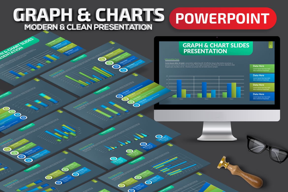 Template Powerpoint Grafik & Diagram yang Menarik