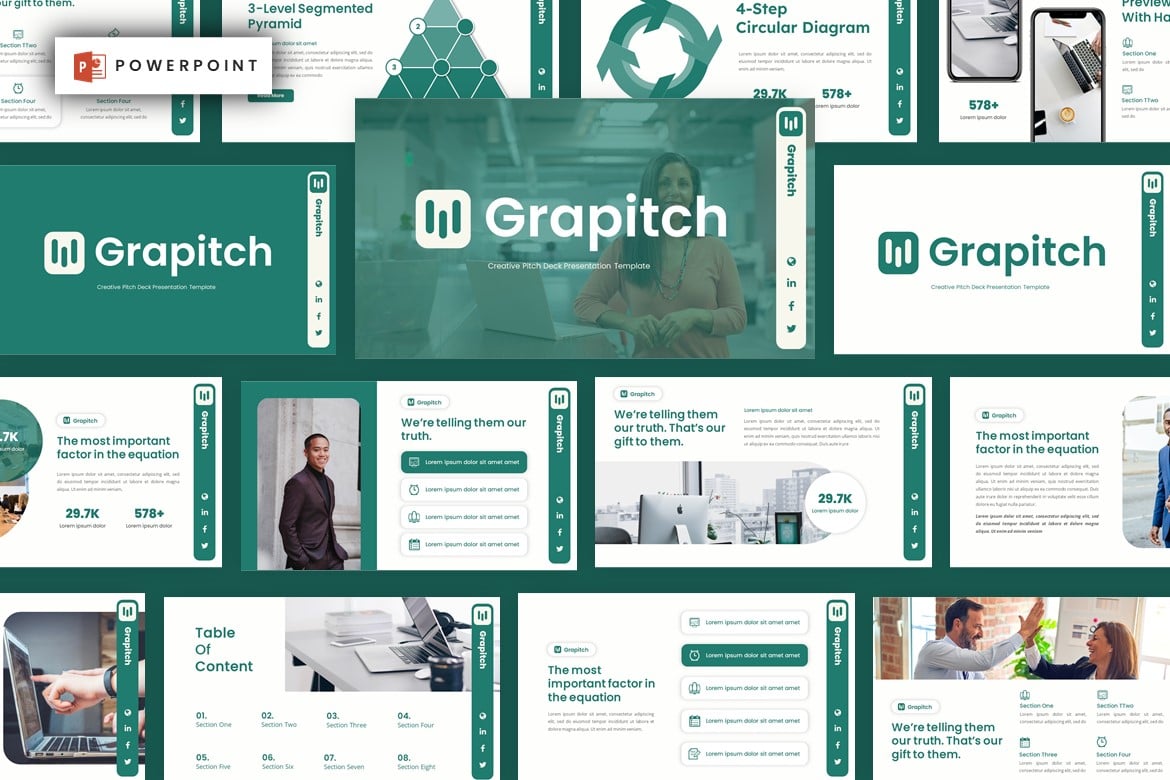 Grapitch - Template Presentasi PowerPoint Kreatif dan Modern