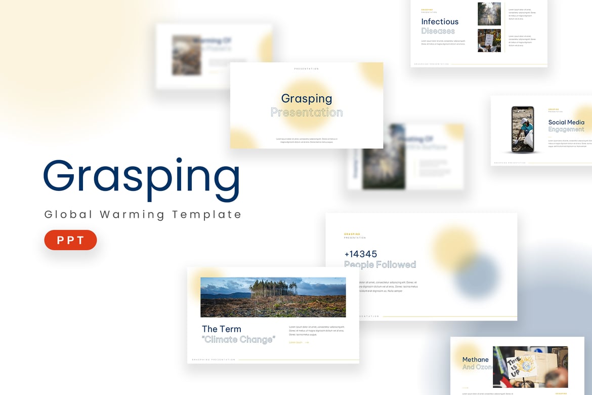Template Presentasi PowerPoint Grasping yang Menarik