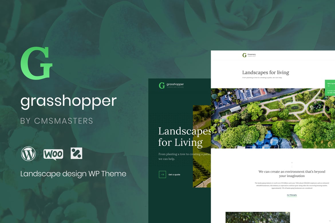 Grasshopper - Tema WordPress Modern untuk Layanan Desain Lanskap dan Berkebun