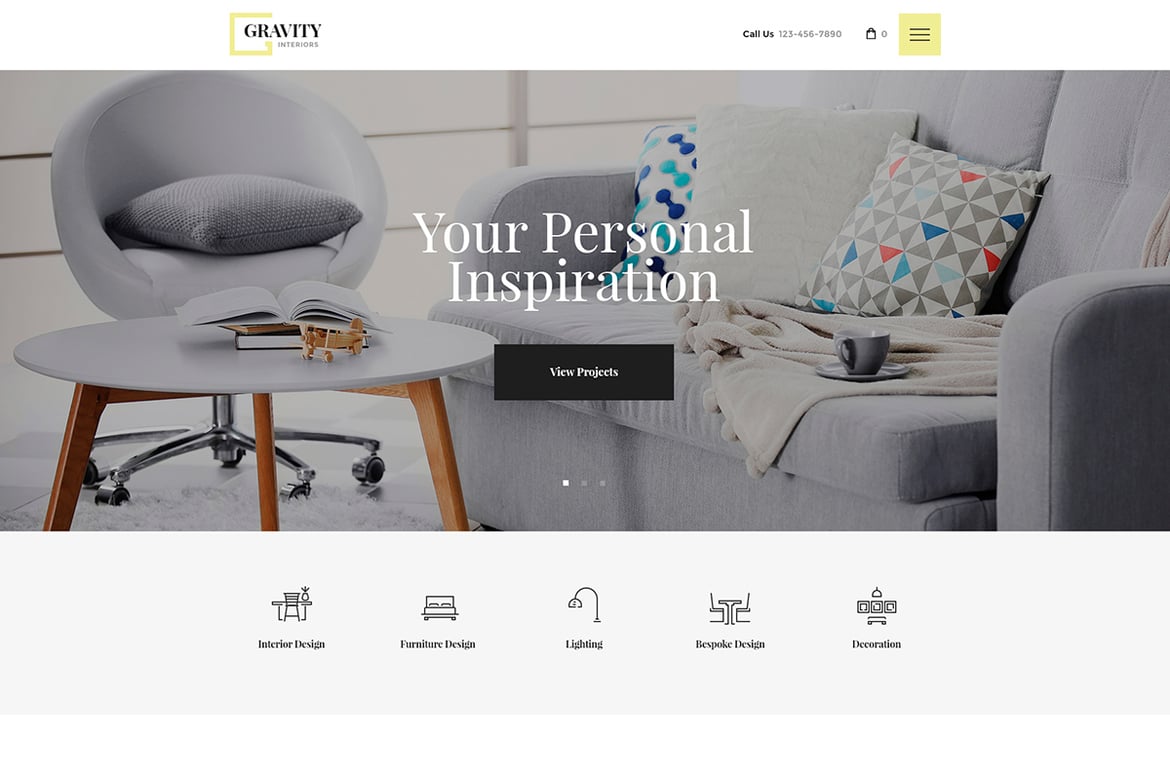 Gravity: Tema WordPress Modern untuk Desain Interior dan Toko Furnitur